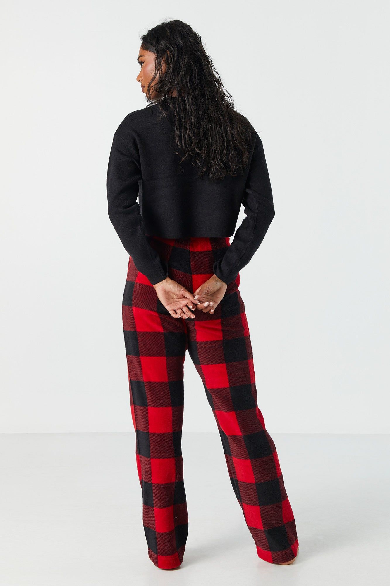 Plush Red Checkered Print Pajama Pant sold by Urban Planet product image thumbnail 3
