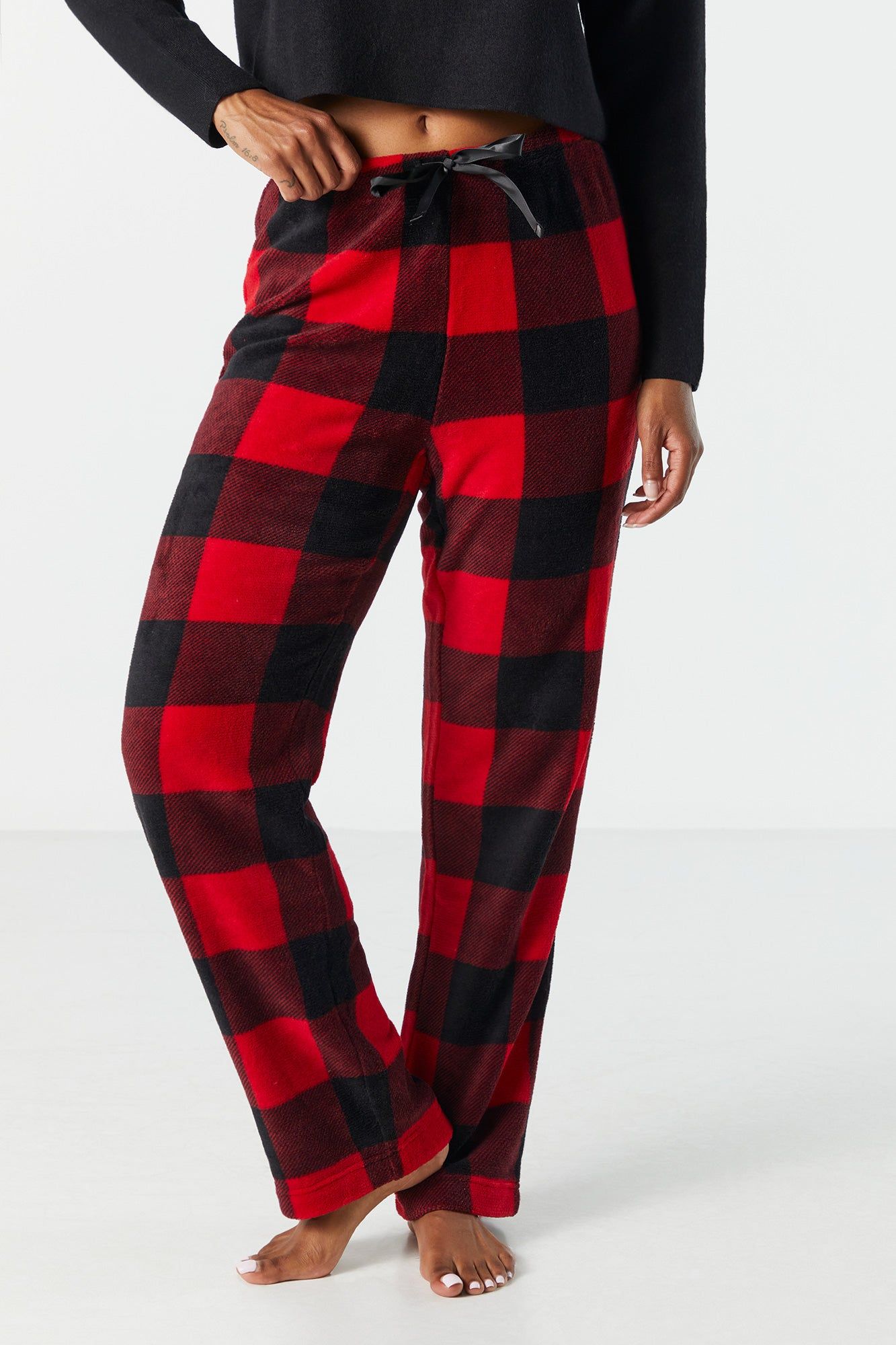 Plush Red Checkered Print Pajama Pant sold by Urban Planet product image thumbnail 2