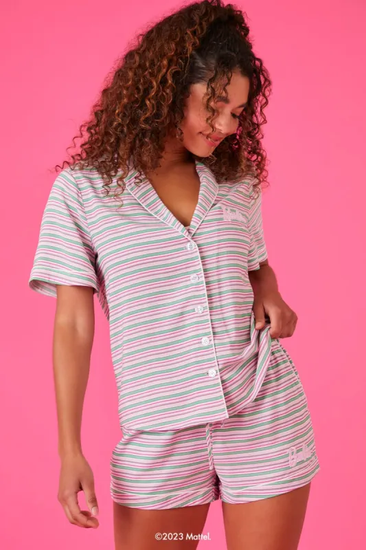 Barbie™ Embroidered Shirt & Short Pajama Set sold by Urban Planet
