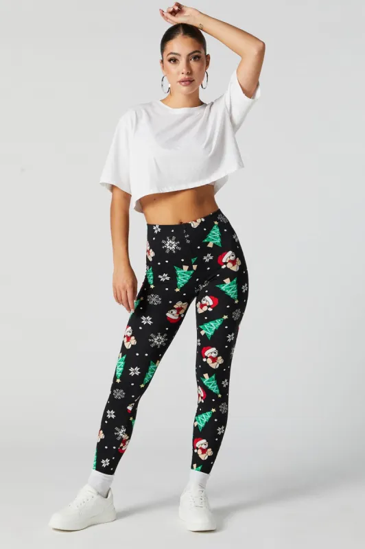 Teddy Bear Print Xmas Fleece Legging sold by Urban Planet