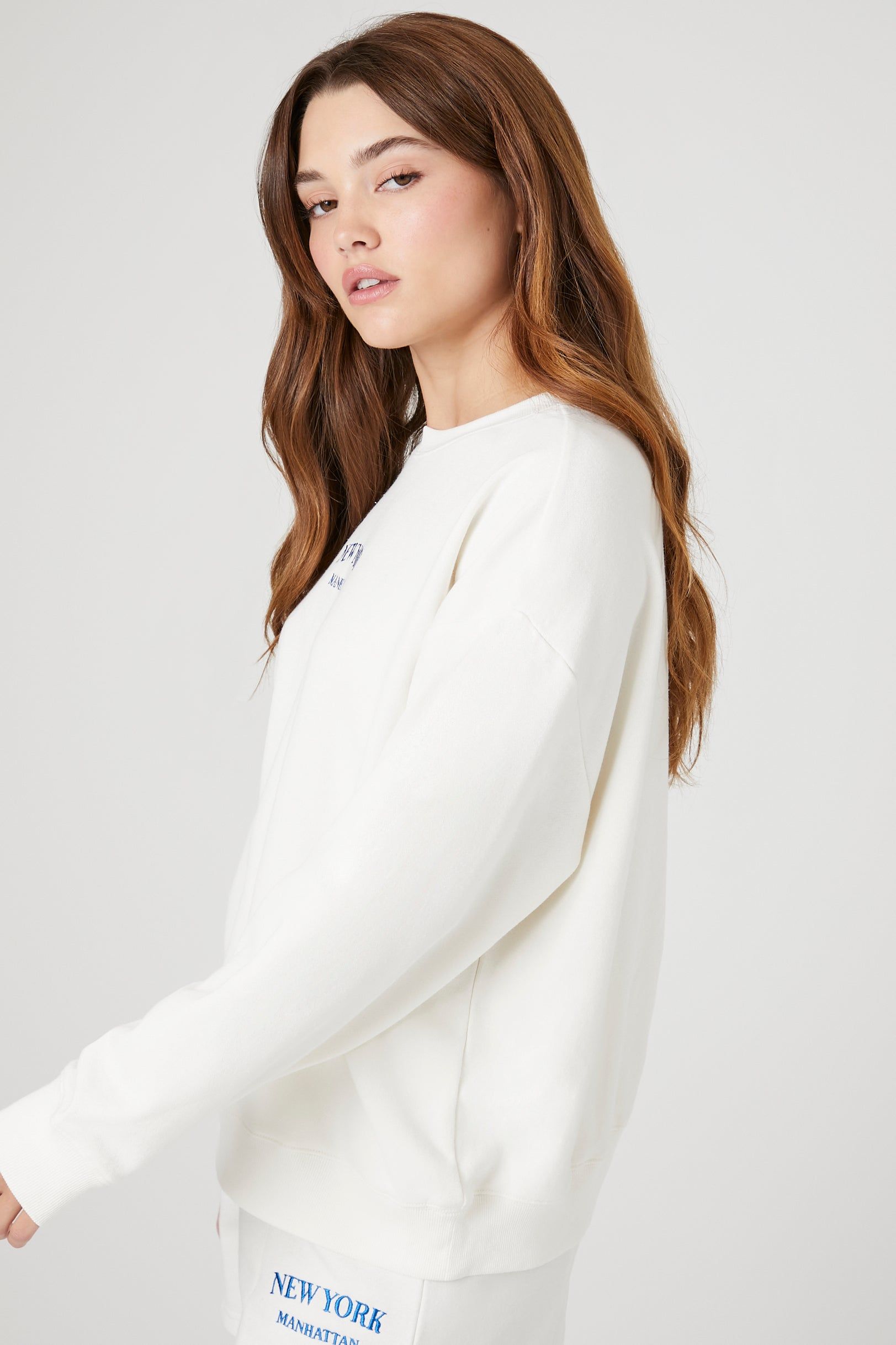 New York Embroidered Fleece Sweatshirt sold by Urban Planet product image thumbnail 3