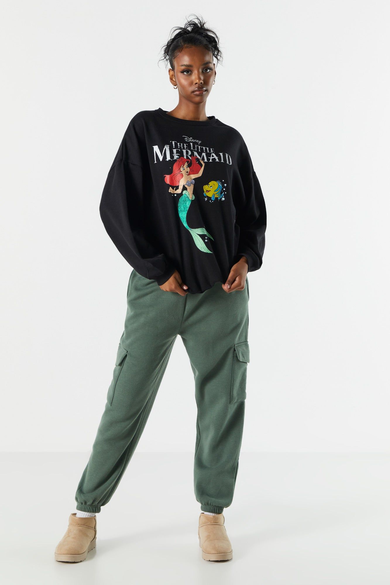 The Little Mermaid Graphic Fleece Sweatshirt sold by Urban Planet product image thumbnail 3