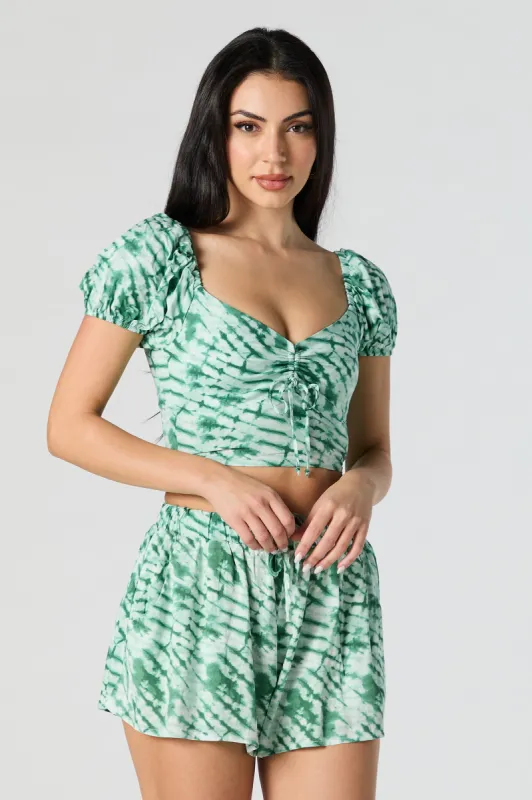 Short noué-teint à taille coulissante sold by Urban Planet