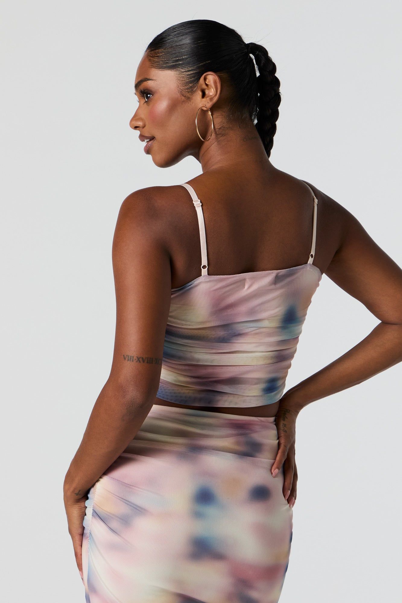 Mesh Ruched Cropped Tank sold by Urban Planet product image thumbnail 2