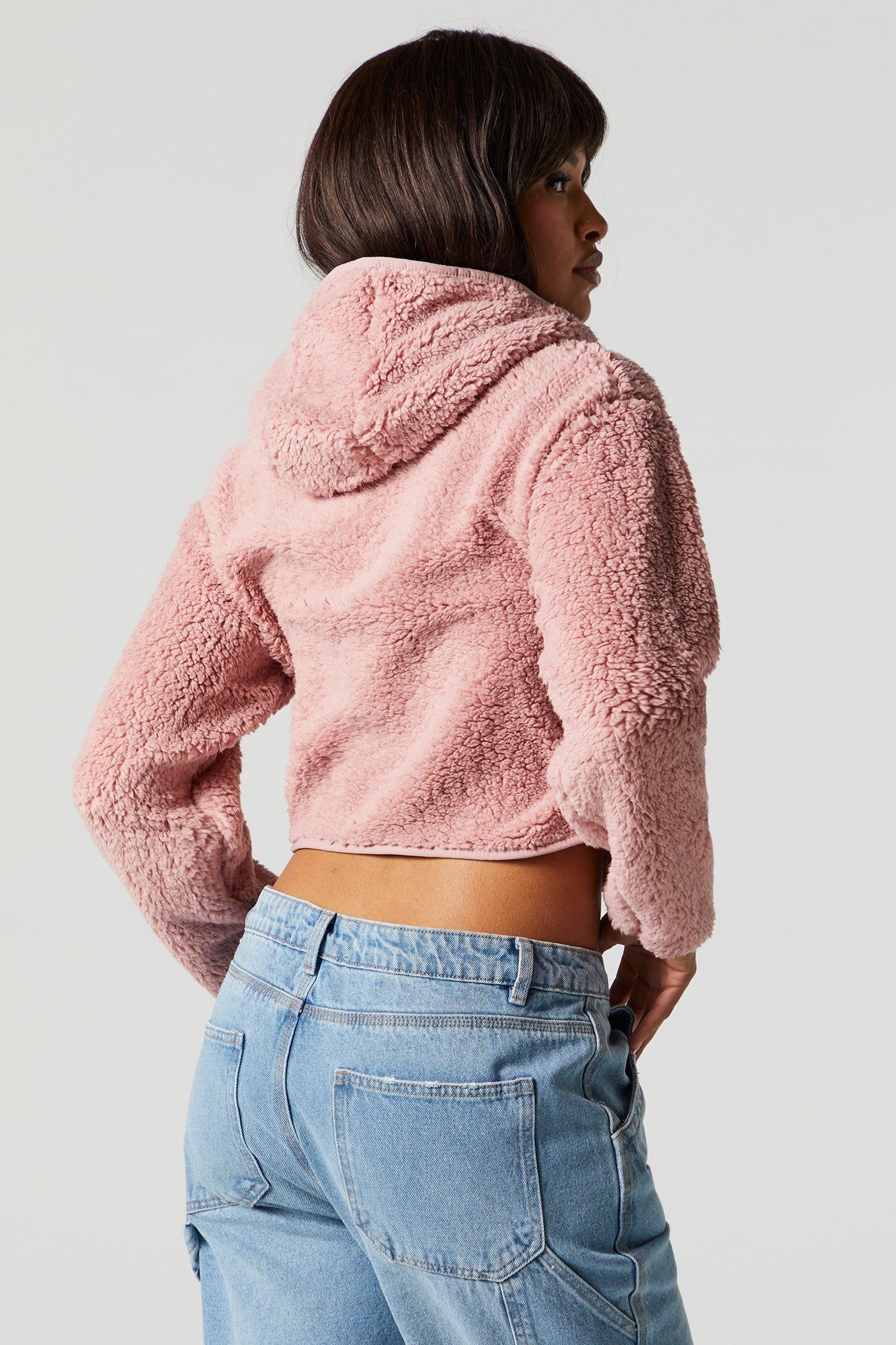 Haut à capuchon en Sherpa avec fermeture à glissière sold by Urban Planet product image thumbnail 5