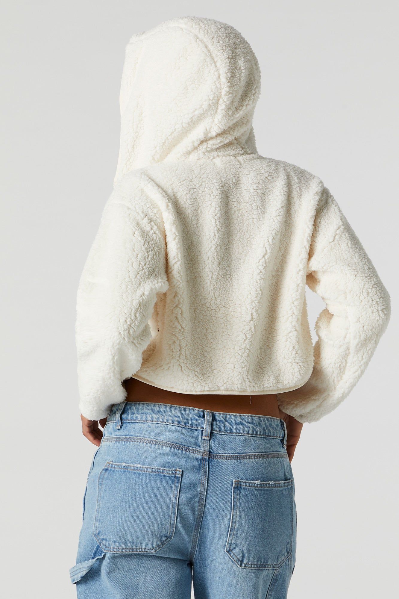 Haut à capuchon en Sherpa avec fermeture à glissière sold by Urban Planet product image thumbnail 2