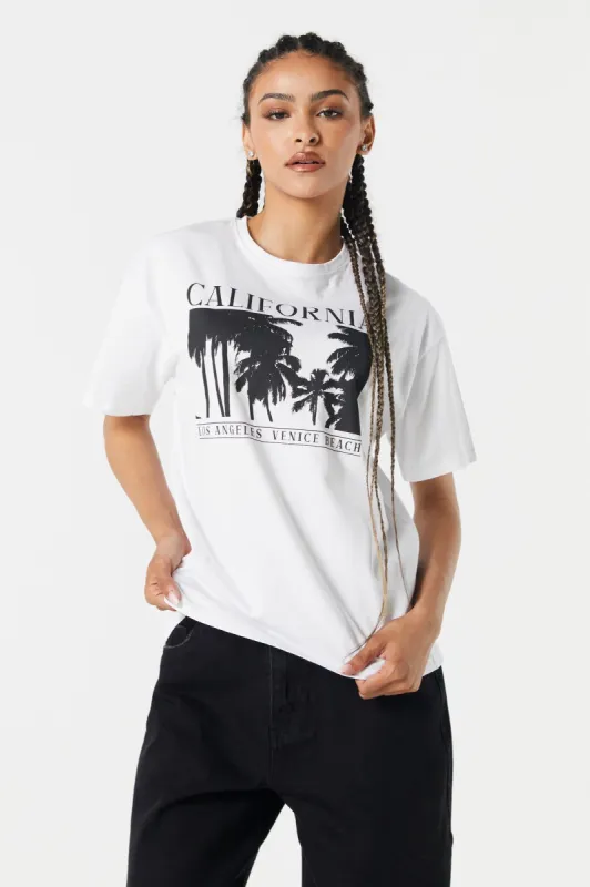 T-shirt de coupe garçonne à imprimé California sold by Urban Planet