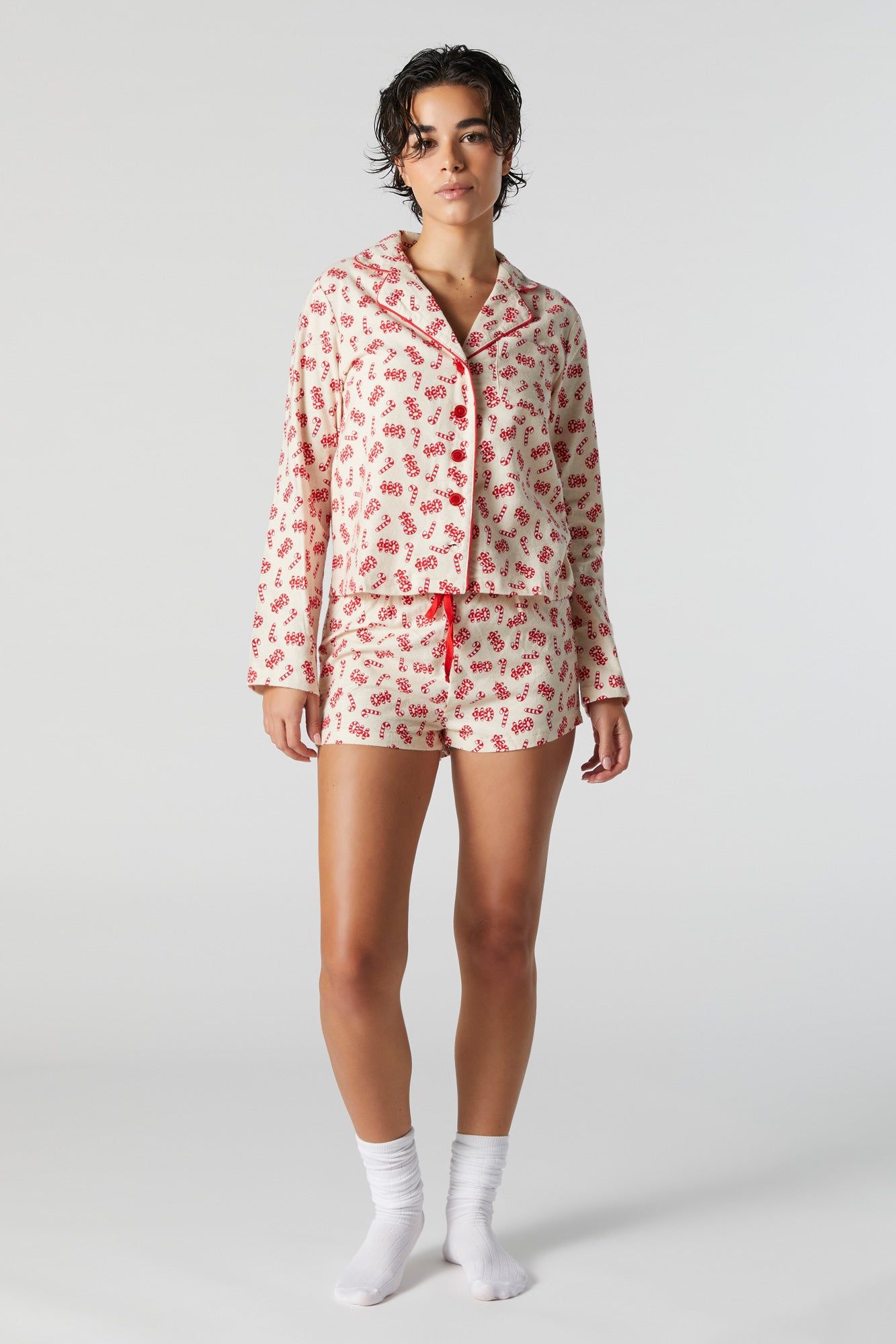 Printed Flannel Pajama Short sold by Urban Planet product image thumbnail 3