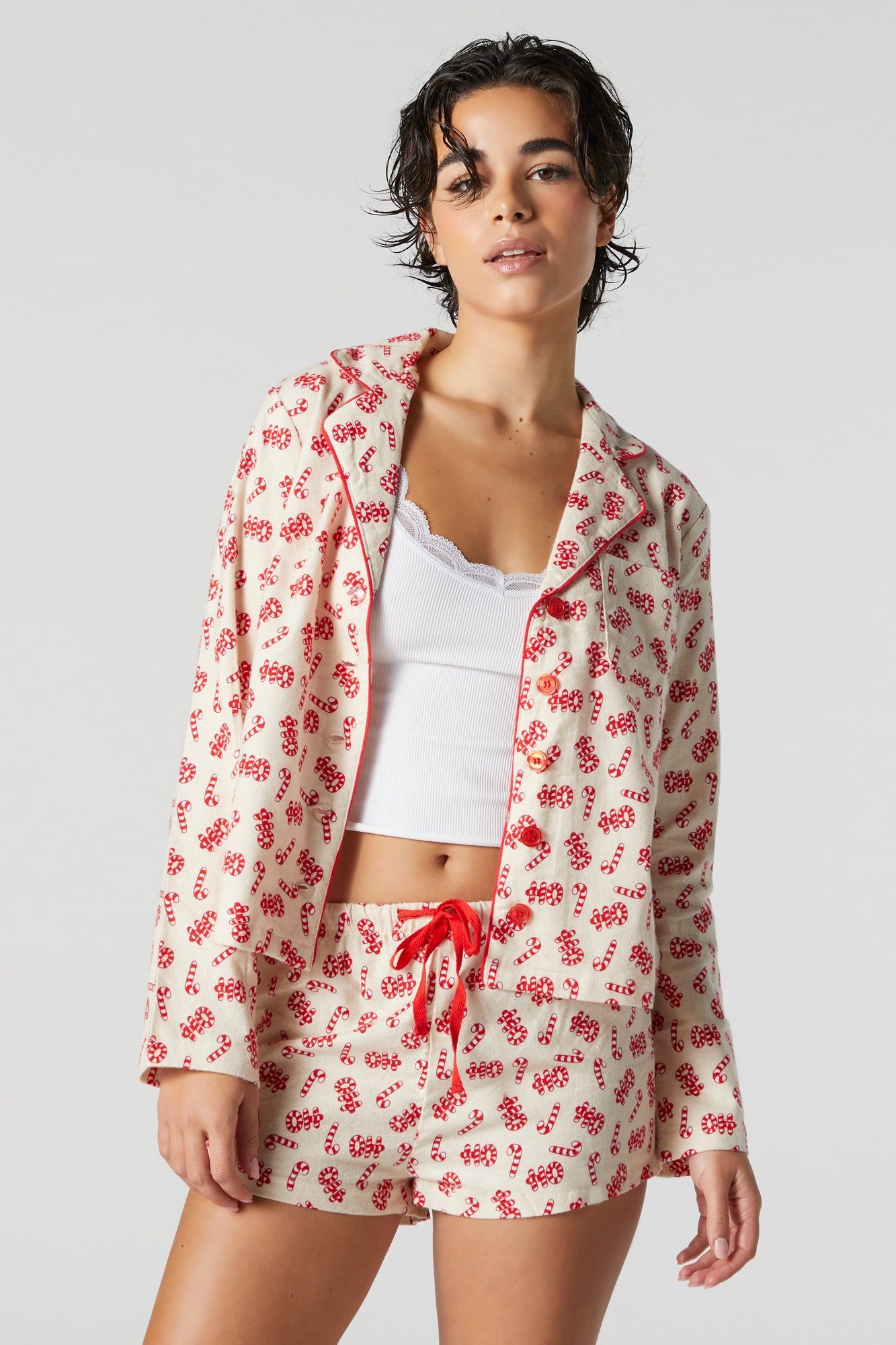 Printed Flannel Pajama Short sold by Urban Planet