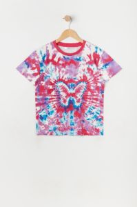 Girls Oversized Butterfly Tie-Dye T-Shirt sold by Urban Planet