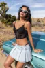 Denim Pleated Micro Mini Skort sold by Urban Planet