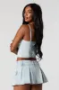 Denim Pleated Micro Mini Skort sold by Urban Planet