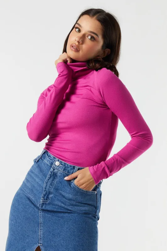 Ribbed Long Sleeve Turtleneck sold by Urban Planet