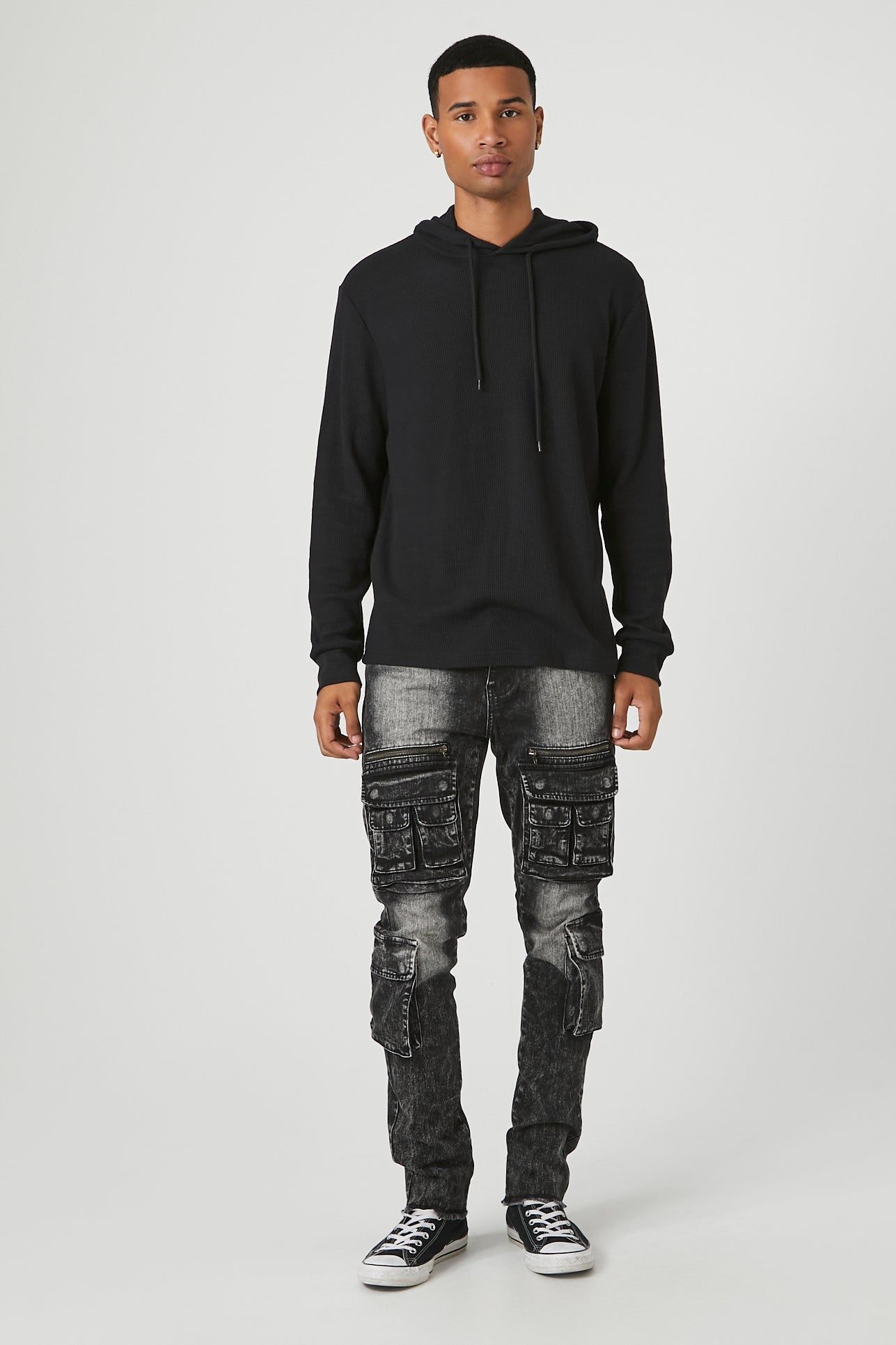 Jean cargo délavé à la pierre avec poches multiples sold by Urban Planet product image thumbnail 3