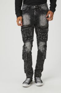Jean cargo délavé à la pierre avec poches multiples sold by Urban Planet