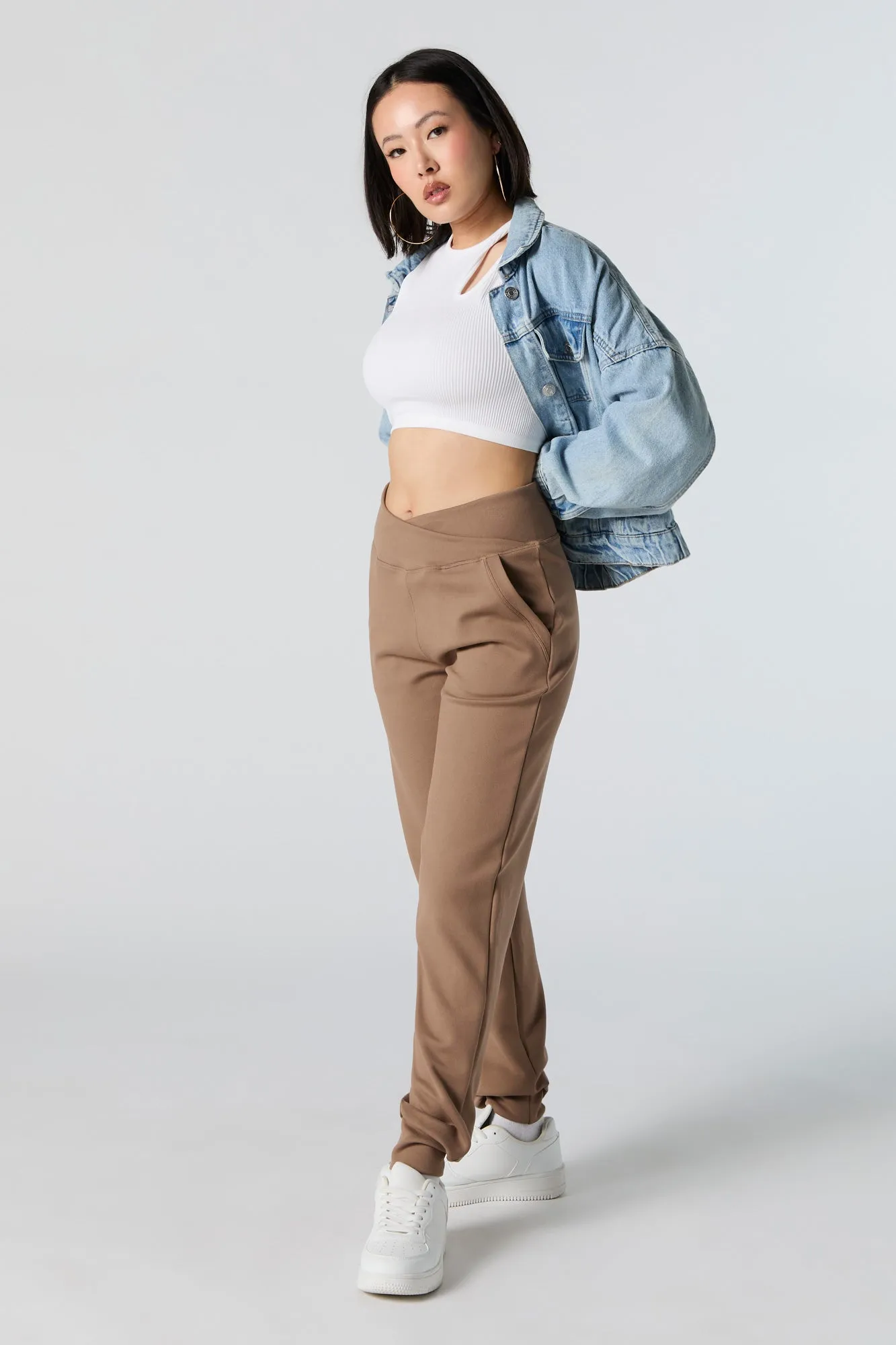 Soft Fleece Surplice Waist Jogger sold by Urban Planet