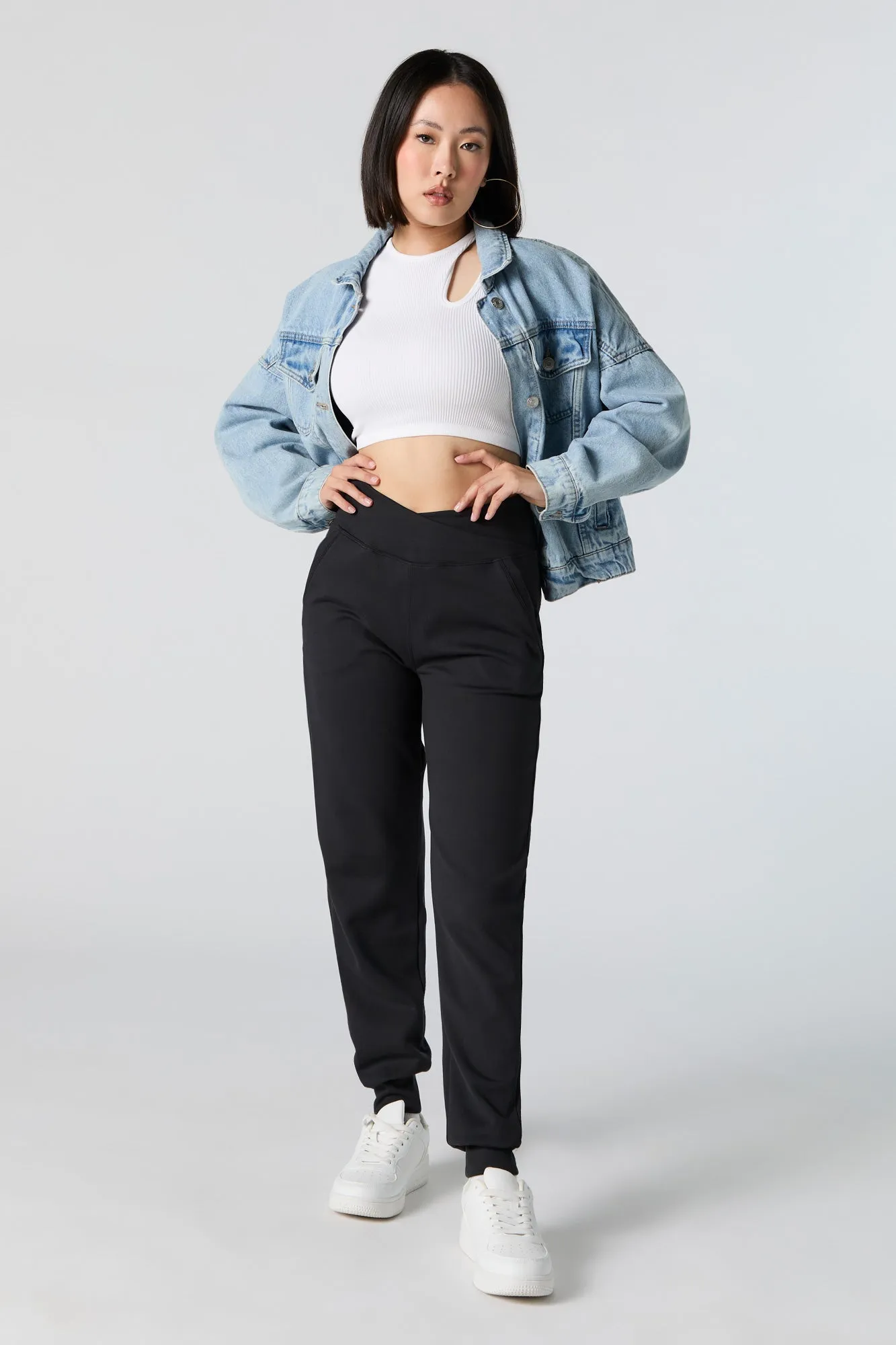 Soft Fleece Surplice Waist Jogger sold by Urban Planet product image thumbnail 4