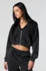 Fleece Washed Zip-Up Cropped Hoodie sold by Urban Planet