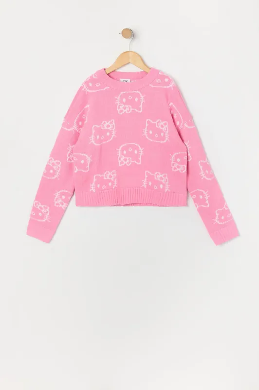 Chandail en tricot jacquard Hello Kitty pour filles sold by Urban Planet