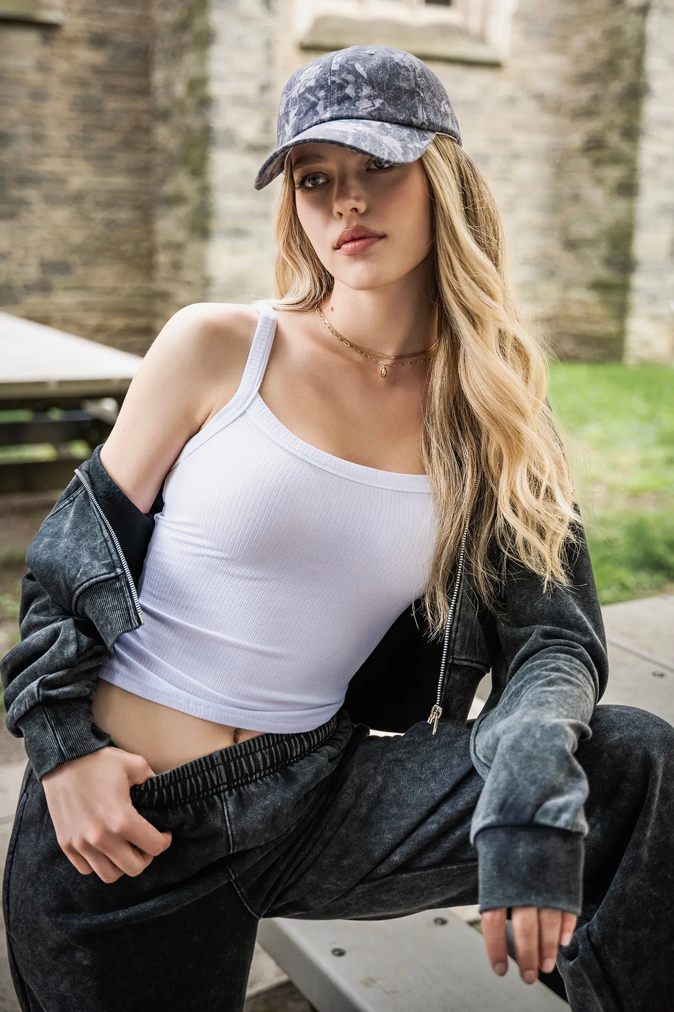 Fleece Washed Zip-Up Cropped Hoodie sold by Urban Planet