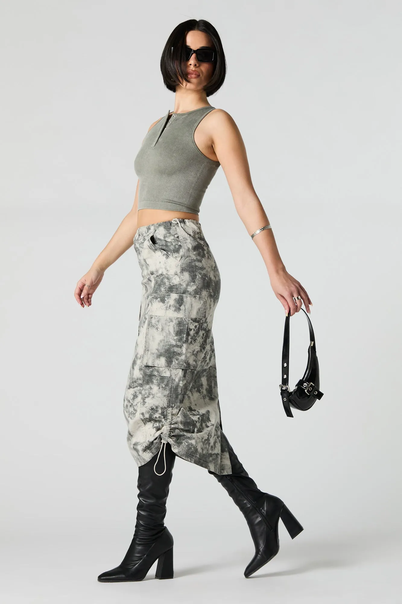 Tie Dye Print Parachute Midi Skirt sold by Urban Planet product image thumbnail 2