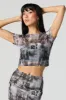 Abstract Mesh Cropped T-Shirt sold by Urban Planet