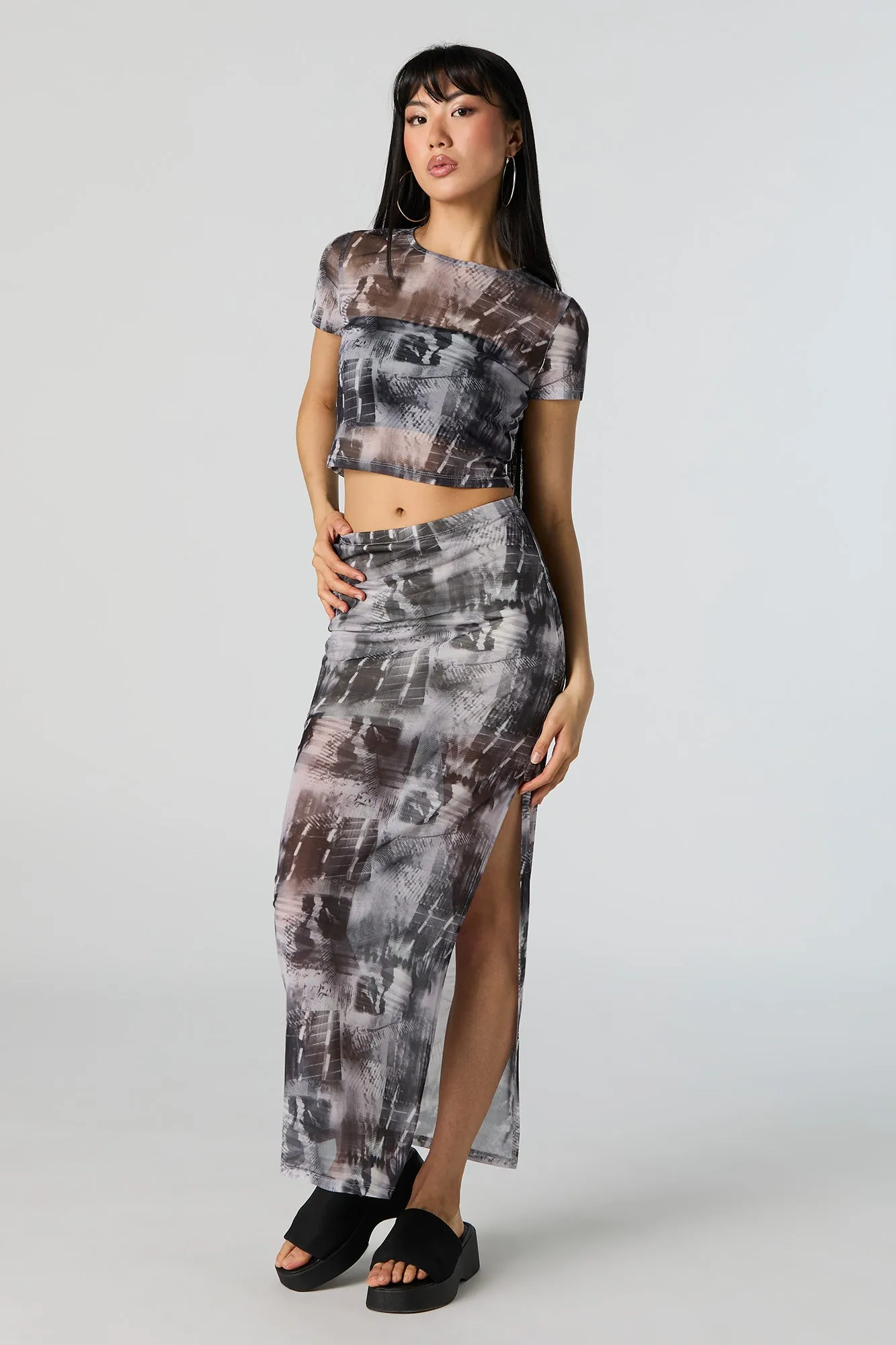 Abstract Mesh Cropped T-Shirt sold by Urban Planet product image thumbnail 3