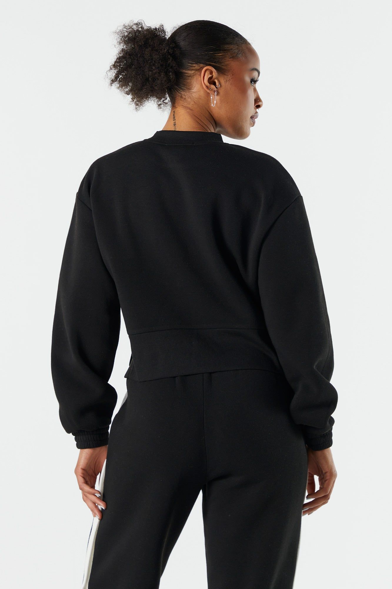 Fleece Buttoned Crewneck Sweatshirt sold by Urban Planet product image thumbnail 5