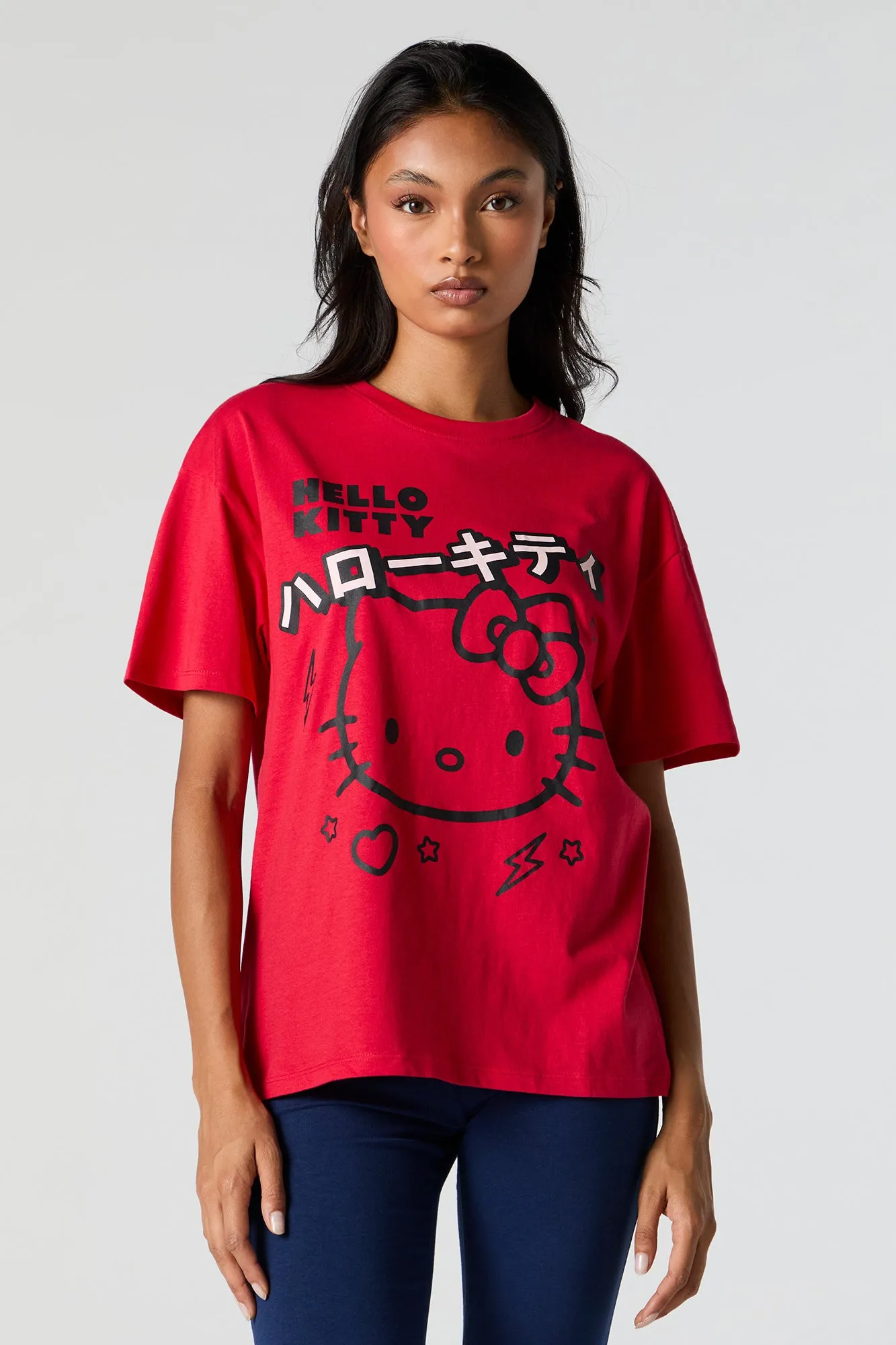 Hello Kitty Graphic Red Boyfriend T-Shirt sold by Urban Planet