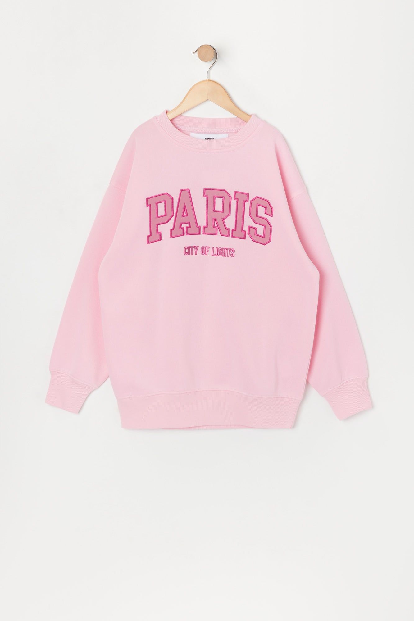 Girls Paris Twill Embroidered Oversized Sweatshirt sold by Urban Planet