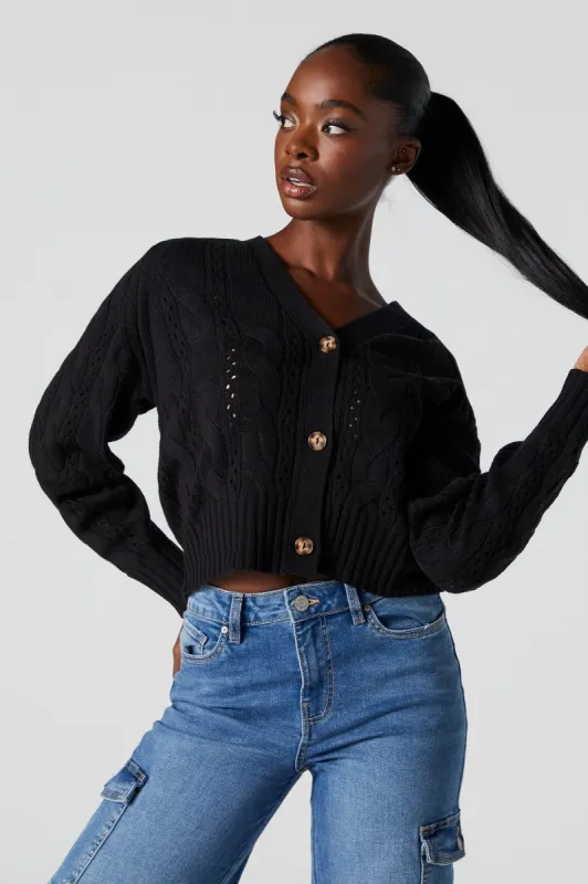 Cable Knit Cardigan sold by Urban Planet