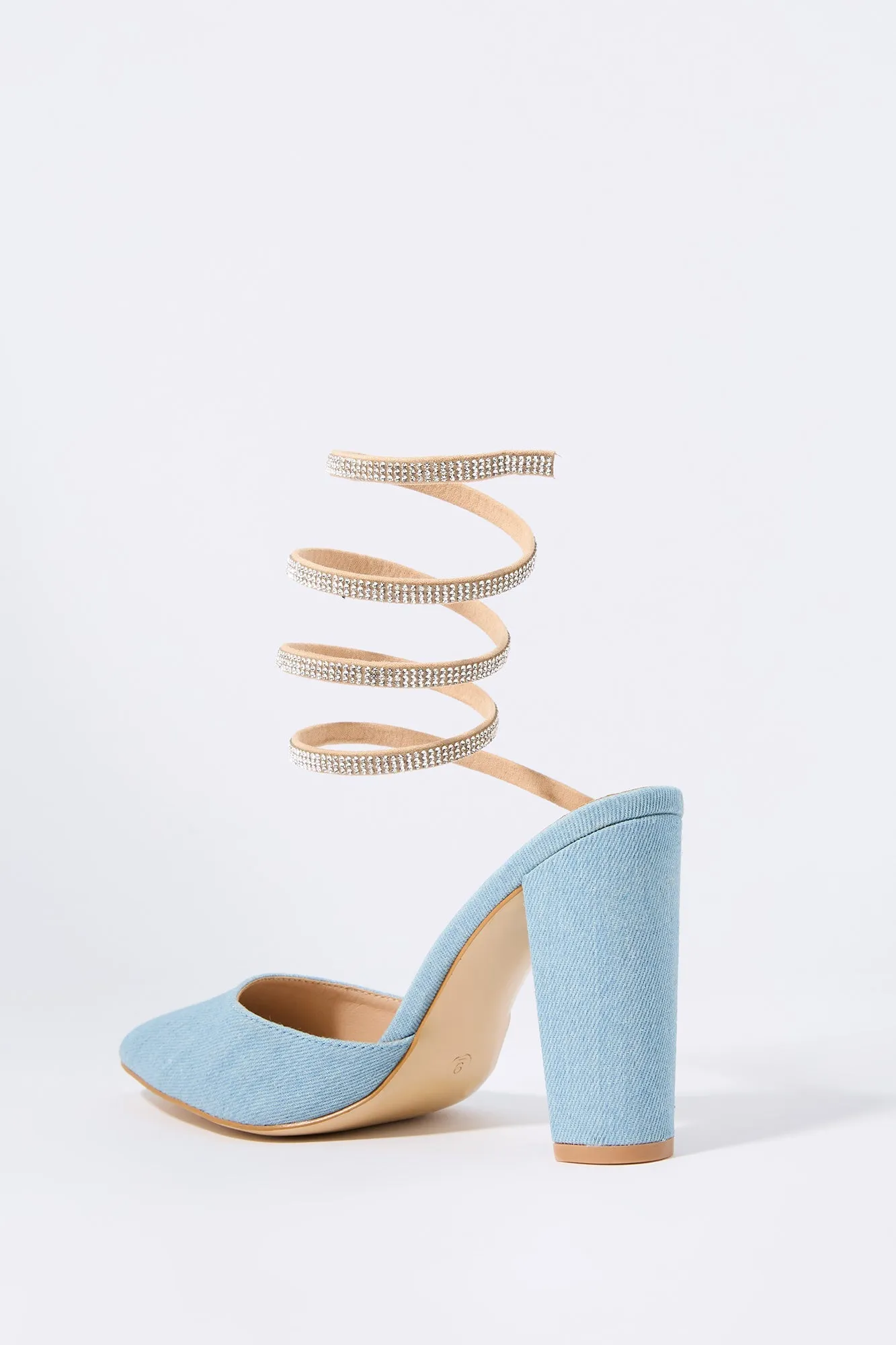 Escarpins à bout pointu en Denim avec pierres du Rhin sold by Urban Planet product image thumbnail 4