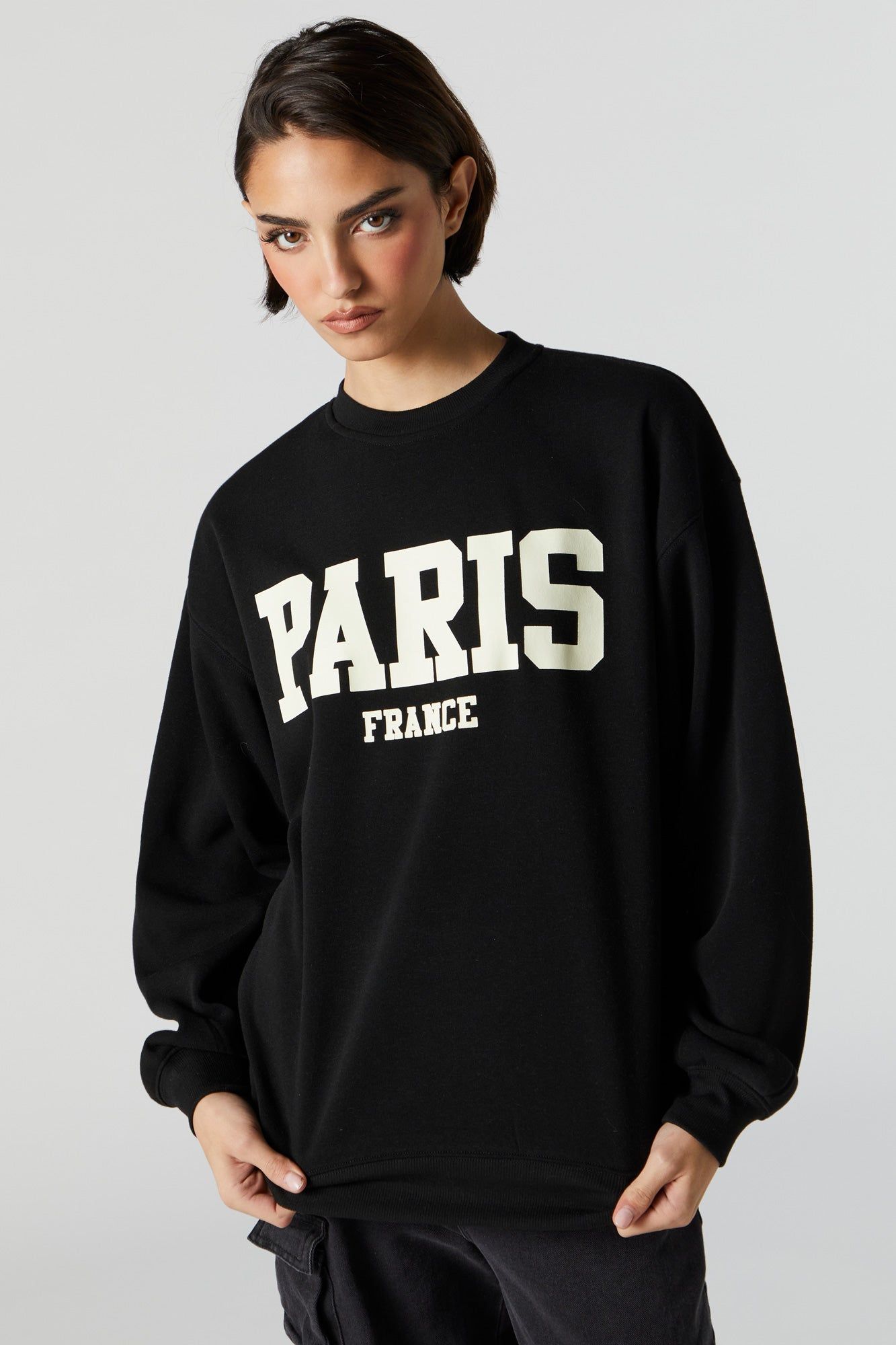 Paris Graphic Fleece Sweatshirt sold by Urban Planet