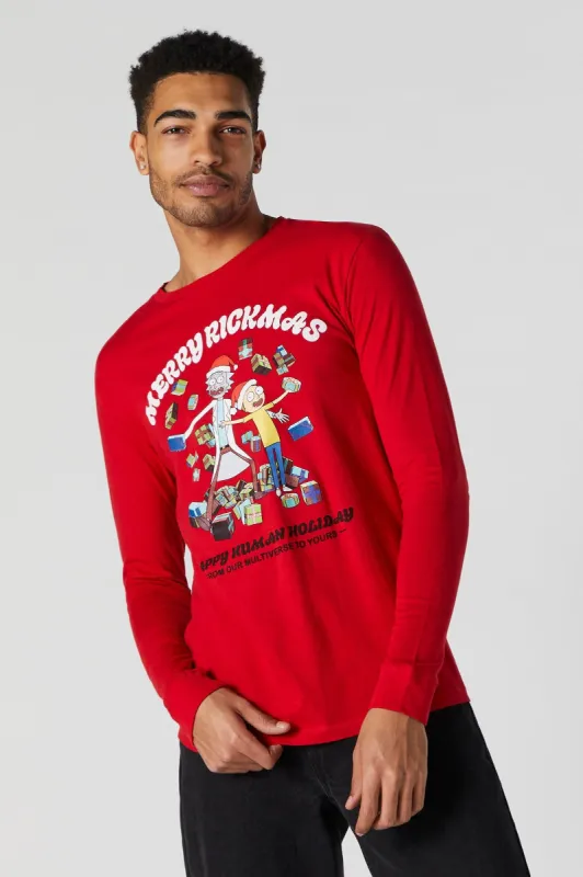 Merry Rickmas Graphic Long Sleeve Xmas Top sold by Urban Planet
