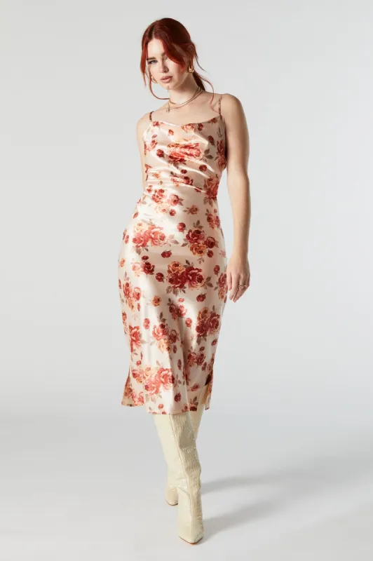 Floral Satin Slip Dress sold by Urban Planet