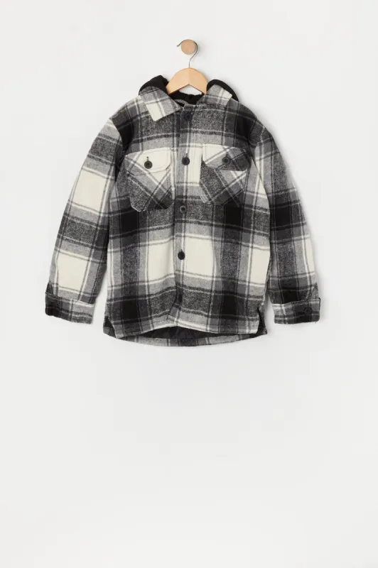 Surchemise carreautée à capuchon pour garçon sold by Urban Planet