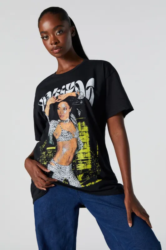 T-shirt de coupe garçonne à imprimé Aaliyah sold by Urban Planet