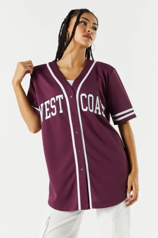 West Coast Graphic Baseball Jersey sold by Urban Planet