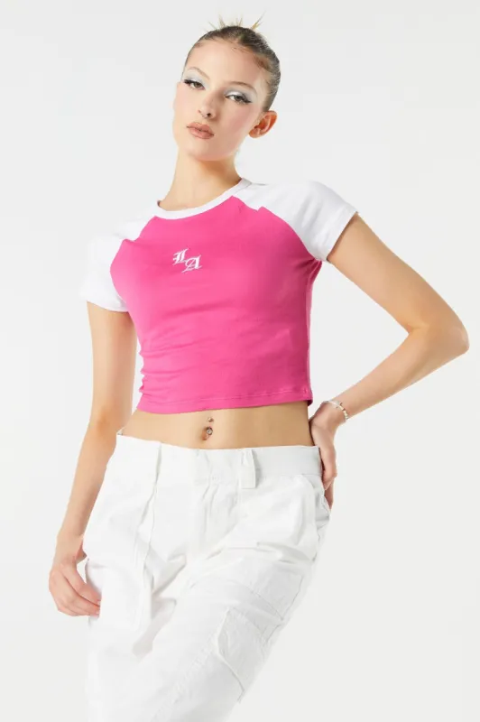 LA Graphic Cropped Raglan T-Shirt sold by Urban Planet