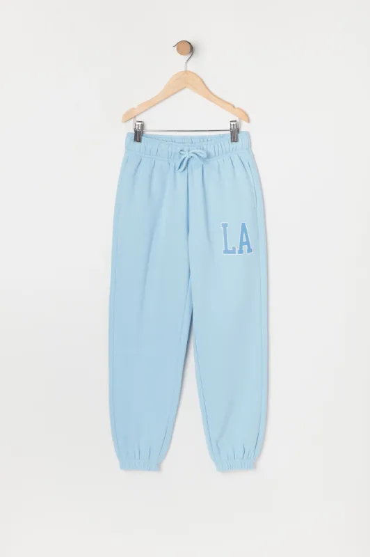 Girls LA Graphic Fleece Jogger sold by Urban Planet