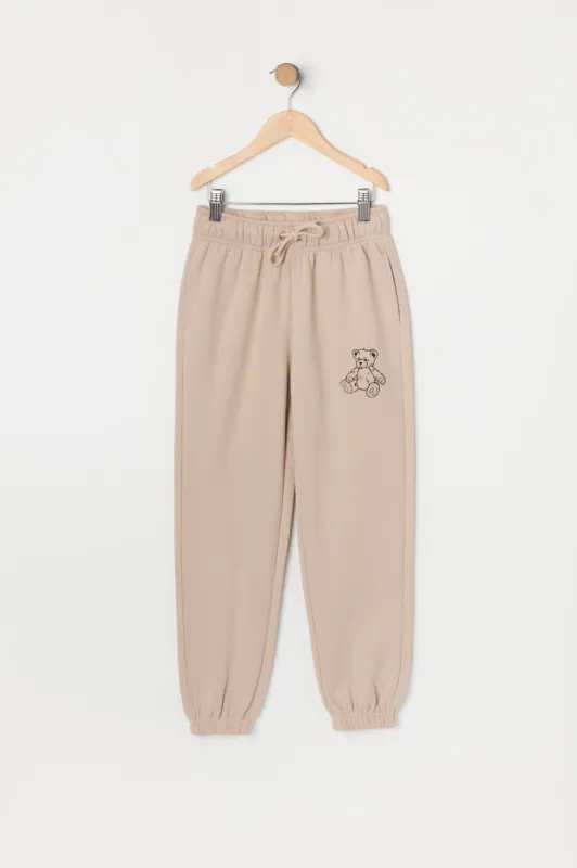 Girls Teddy Graphic Fleece Jogger sold by Urban Planet
