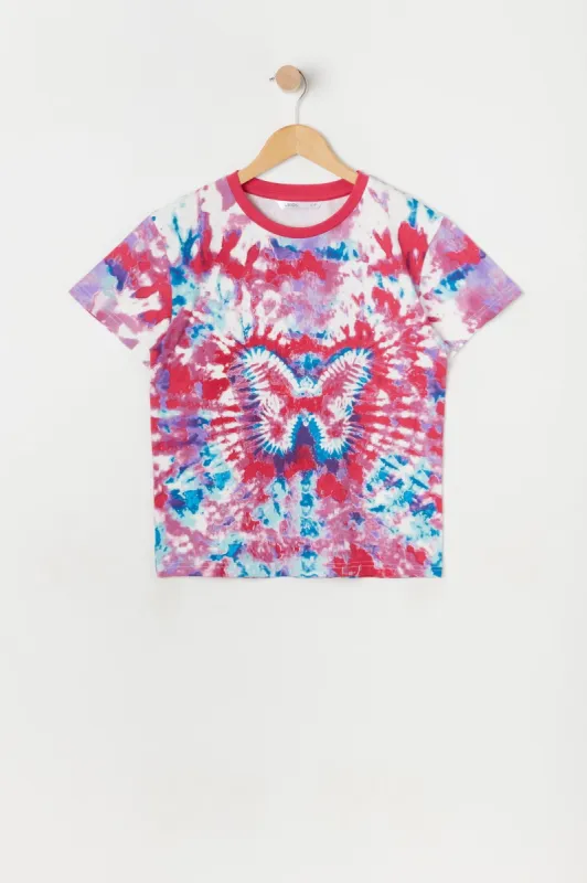 Girls Oversized Butterfly Tie-Dye T-Shirt sold by Urban Planet
