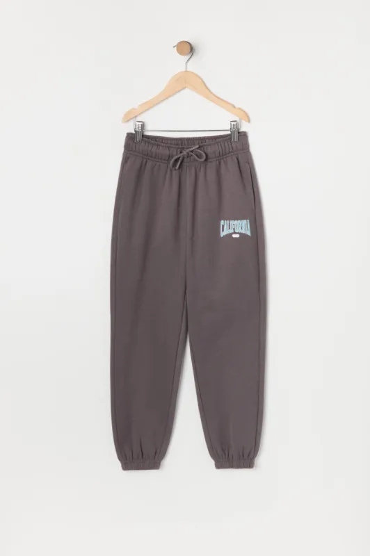 Girls California Graphic Fleece Jogger sold by Urban Planet