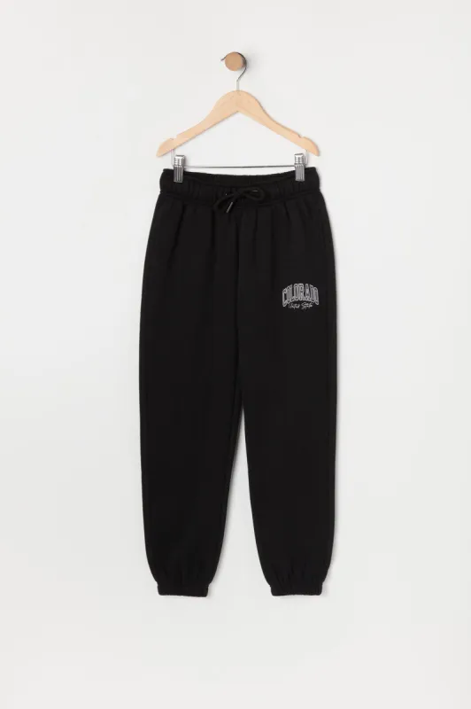 Girls Colorado Graphic Fleece Jogger sold by Urban Planet