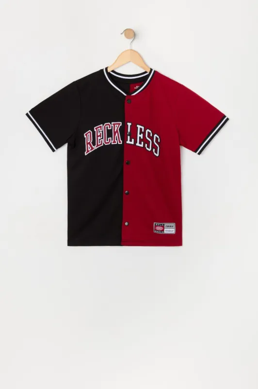 Boys Reckless Embroidered Varsity Jersey sold by Urban Planet