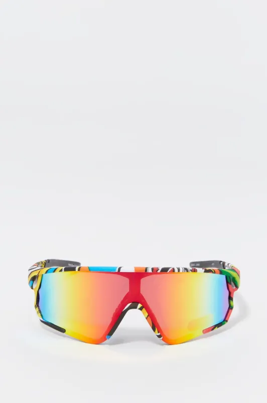 Multi Print Shield Sunglasses sold by Urban Planet