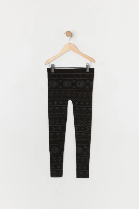 Girls Faux Fur Lined Celestial Print Legging sold by Urban Planet