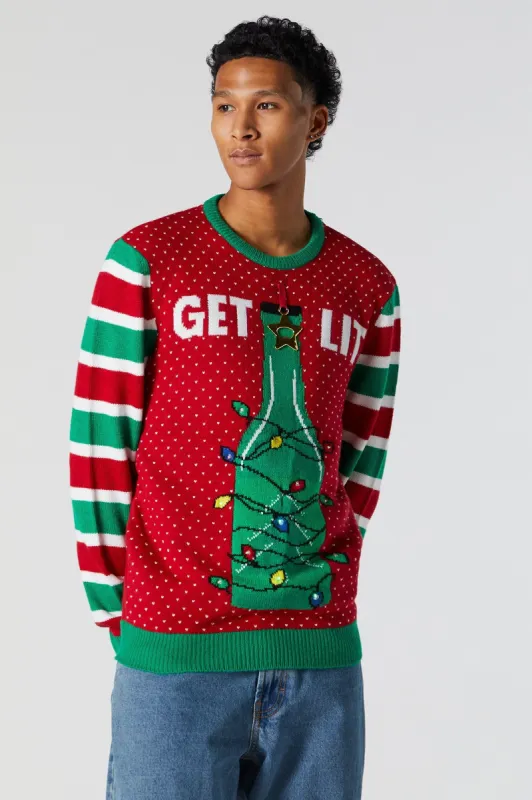 Chandail Hideux Noël à imprimé Get Lit sold by Urban Planet