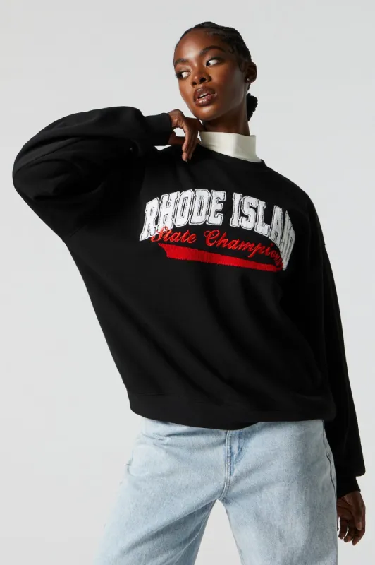 Rhode Island Chenille Embroidered Fleece Sweatshirt sold by Urban Planet