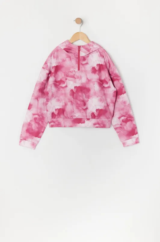 Haut à capuchon avec quart de fermeture à glissière pour fille sold by Urban Planet